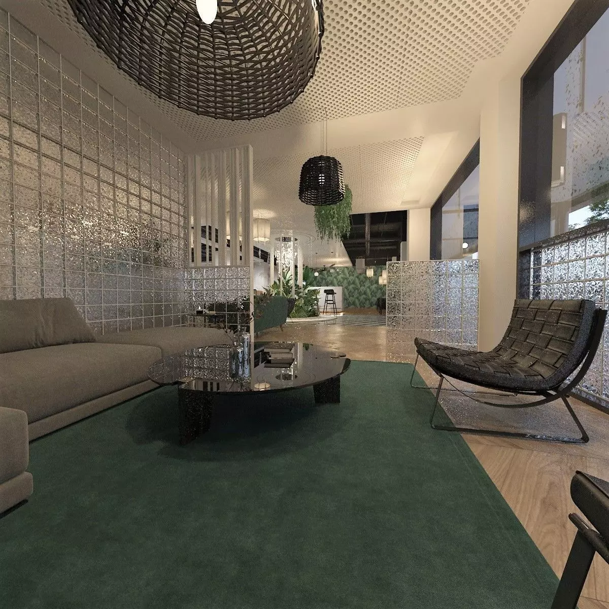 Restaurant Dining Hall 3D model_0