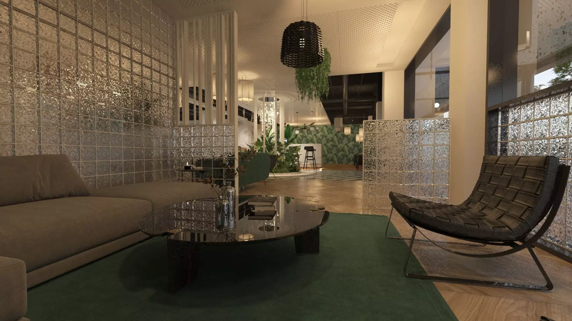 Restaurant Dining Hall 3D model_1