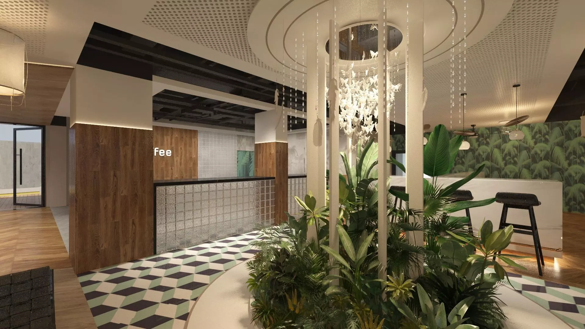 Restaurant Dining Hall 3D model_8