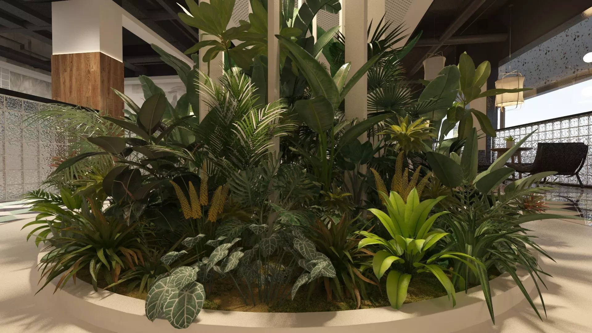 Restaurant Dining Hall 3D model_26