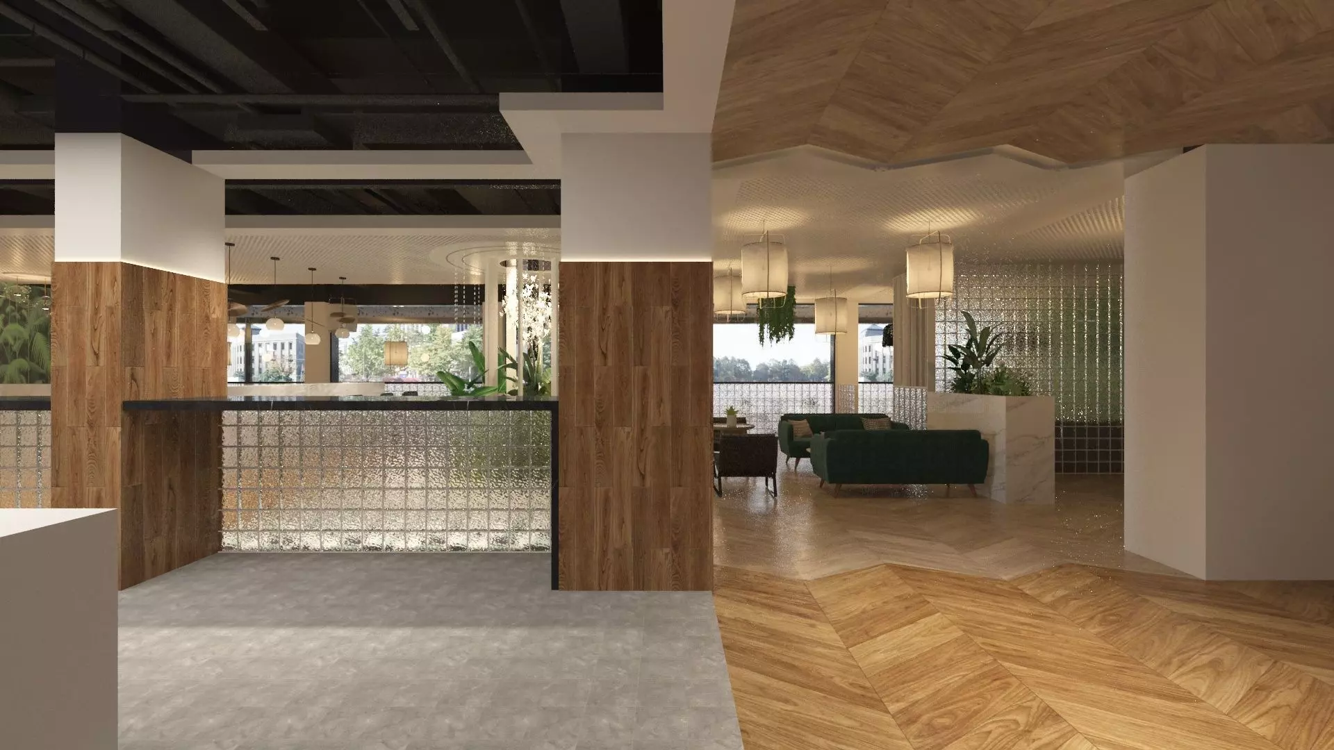 Restaurant Dining Hall 3D model_10