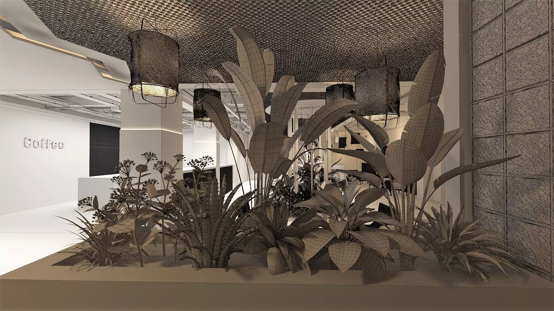 Restaurant Dining Hall 3D model_16