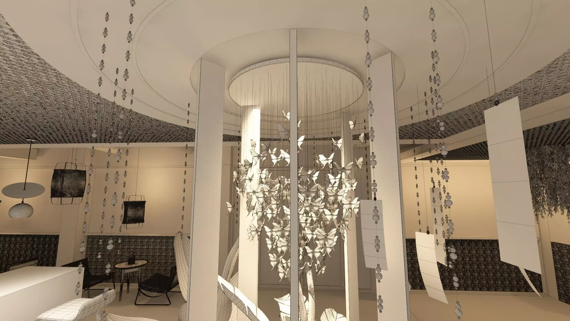 Restaurant Dining Hall 3D model_19