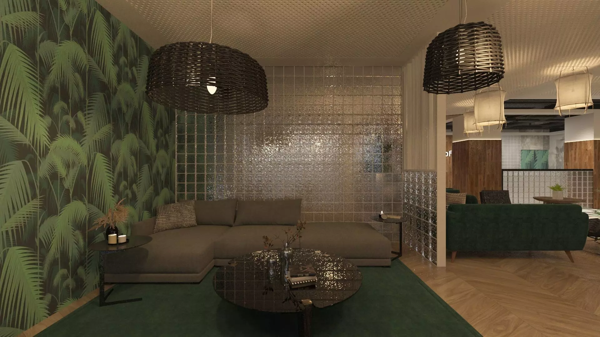 Restaurant Dining Hall 3D model_4