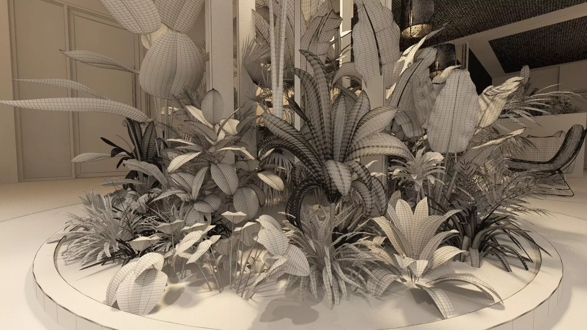 Restaurant Dining Hall 3D model_27