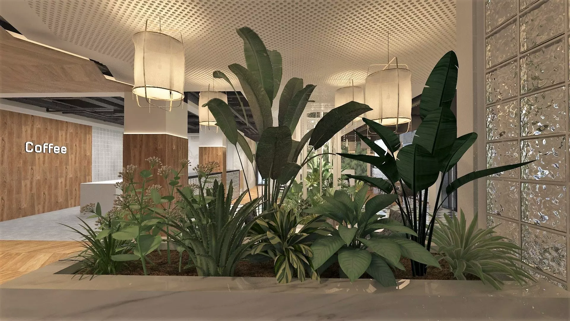 Restaurant Dining Hall 3D model_15