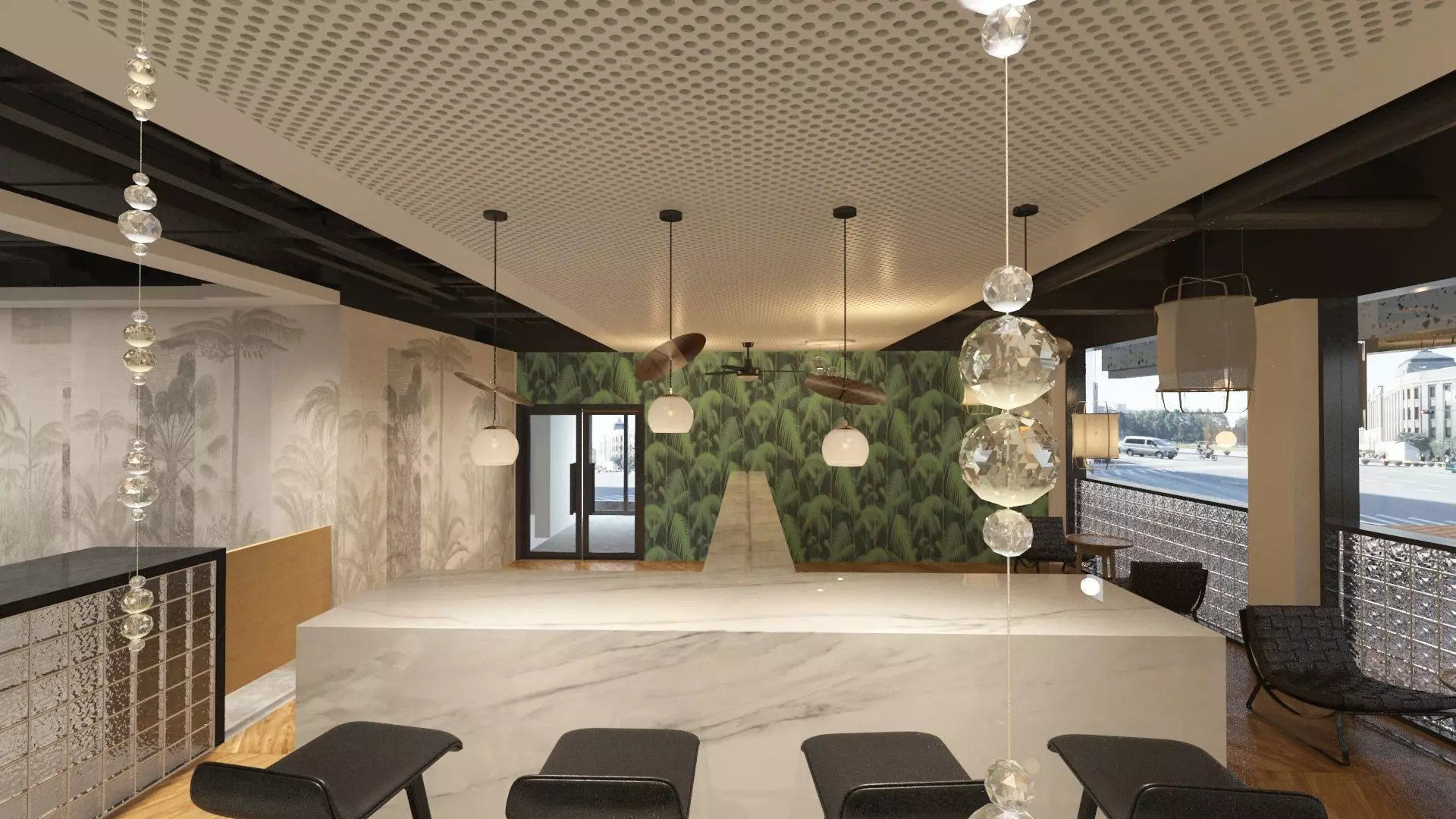 Restaurant Dining Hall 3D model_24