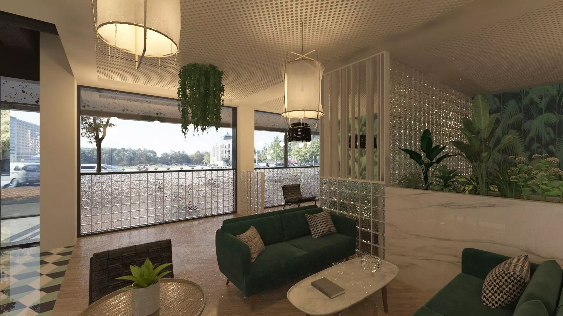 Restaurant Dining Hall 3D model_6