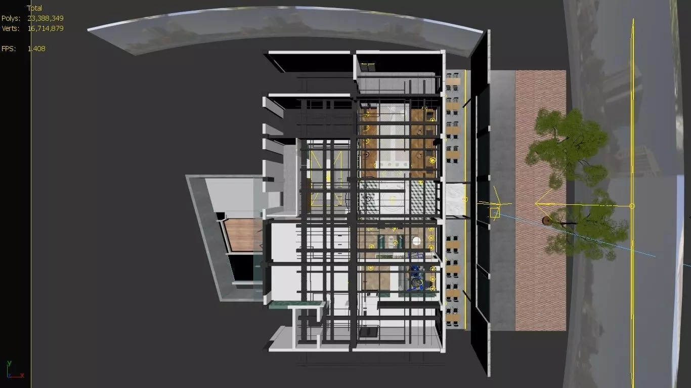 Restaurant Dining Hall 3D model_30