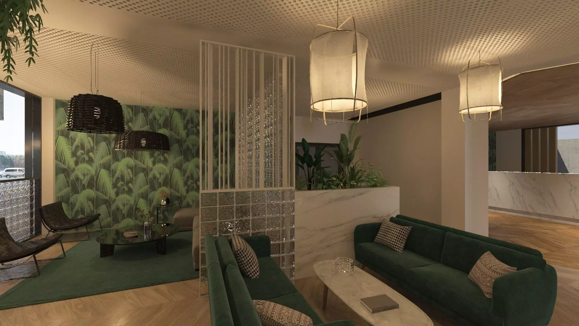 Restaurant Dining Hall 3D model_7