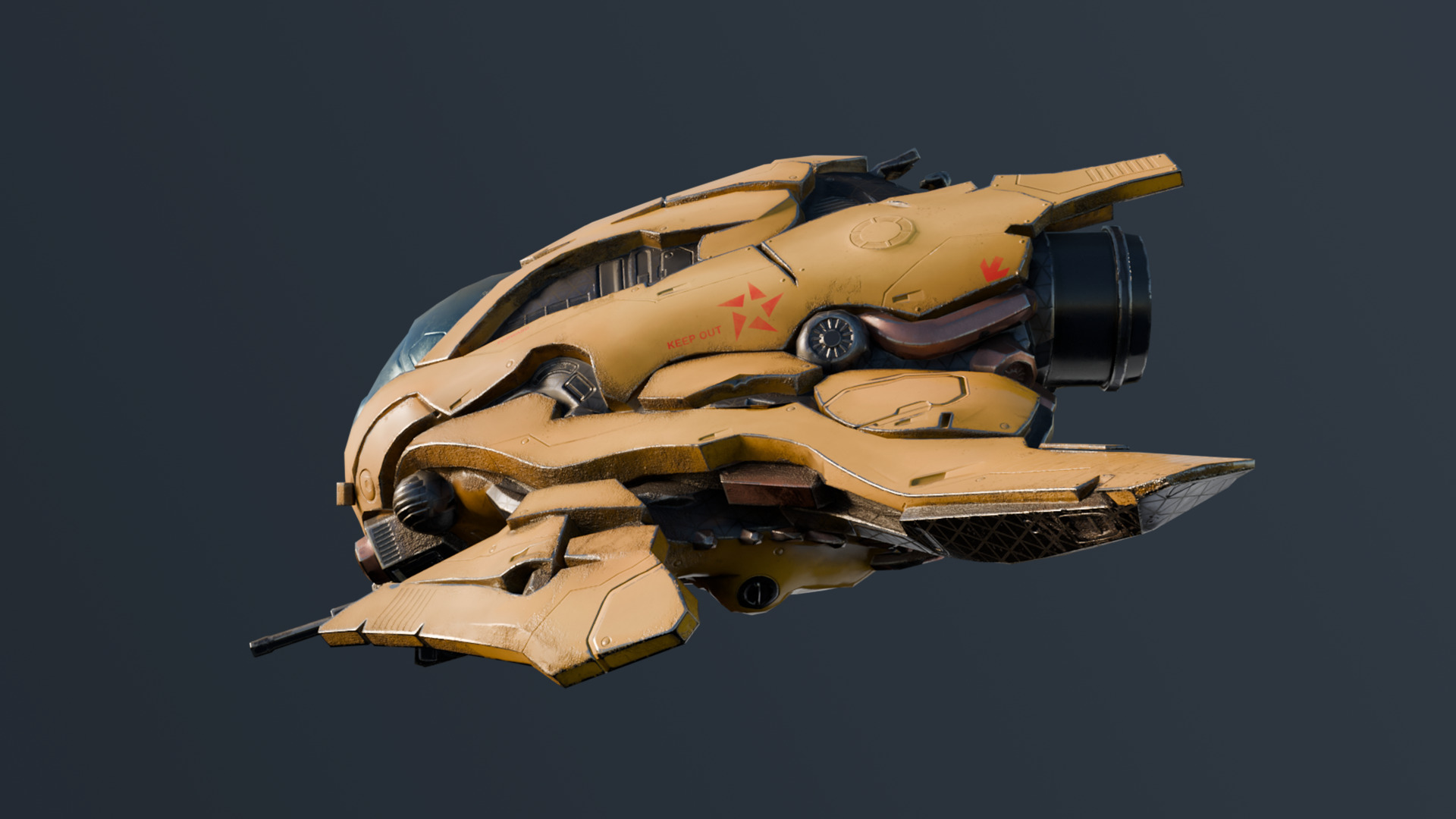 Space Ship Fighter Low-poly 3D model_3