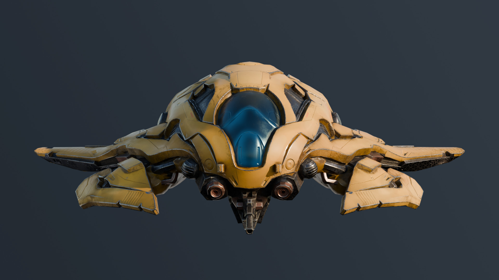 Space Ship Fighter Low-poly 3D model_1