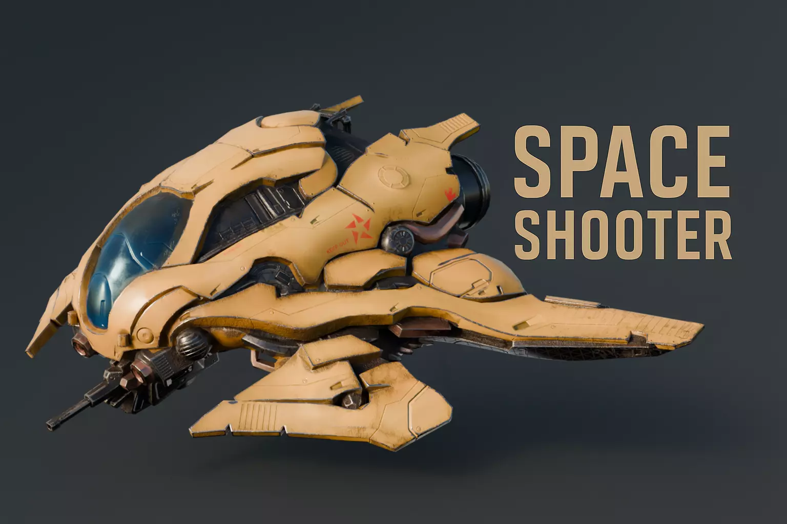 Space Ship Fighter Low-poly 3D model_0