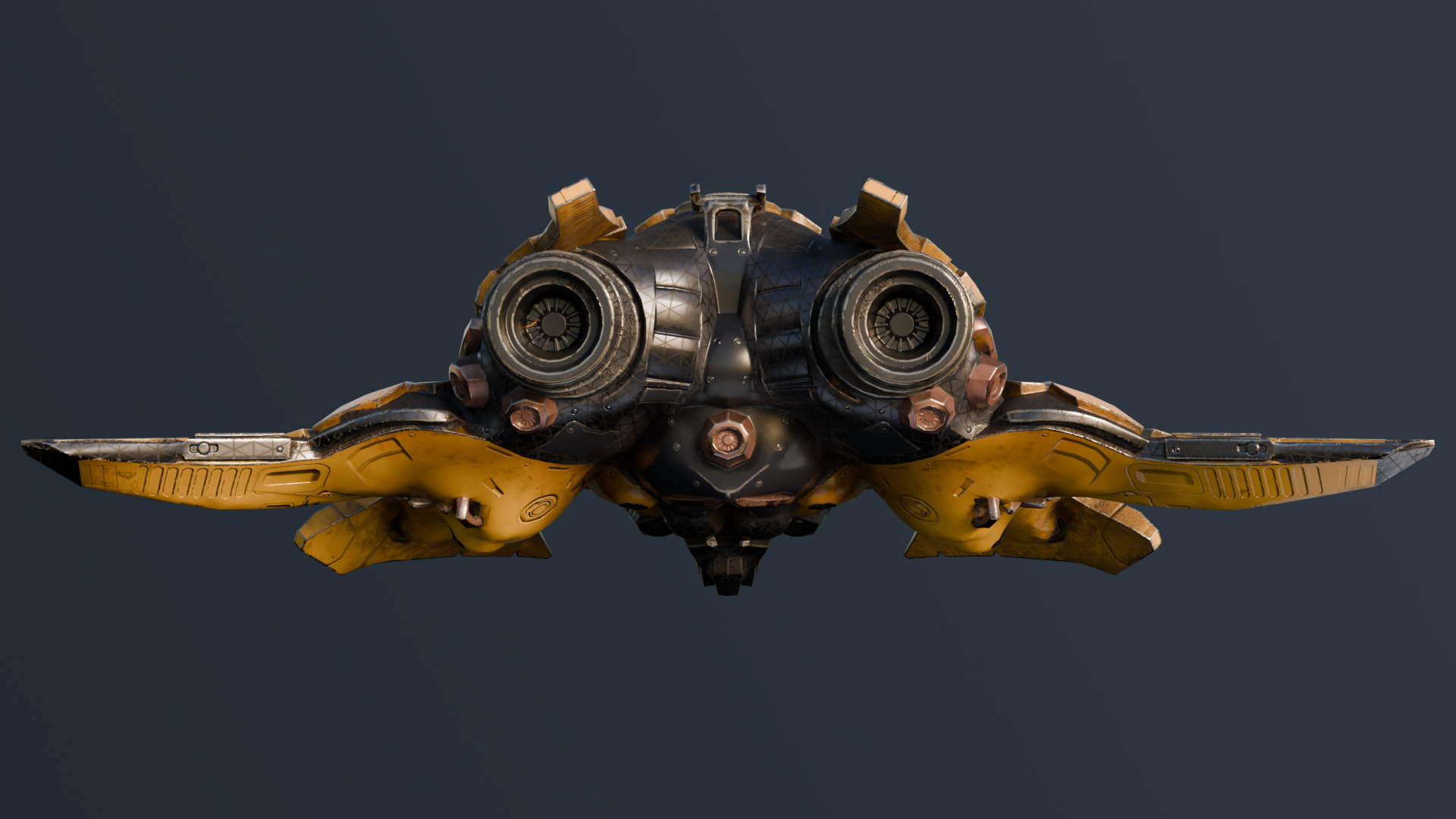 Space Ship Fighter Low-poly 3D model_4