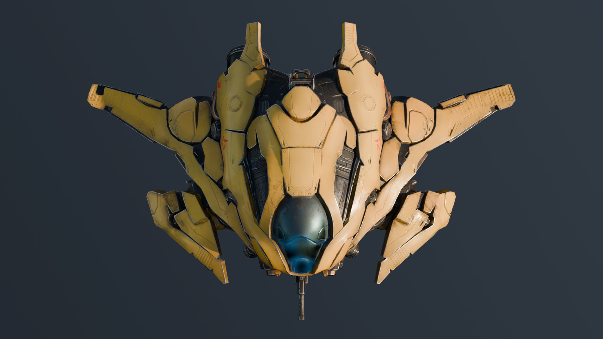 Space Ship Fighter Low-poly 3D model_5