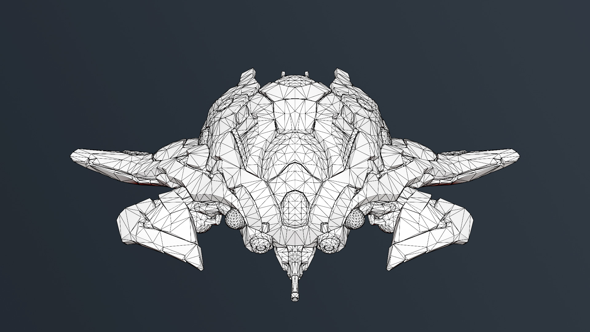 Space Ship Fighter Low-poly 3D model_6