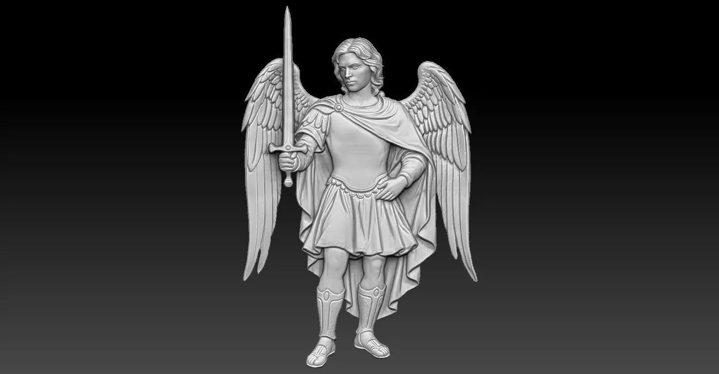 2 Archangel Michael CNC Relief Model 3D print model