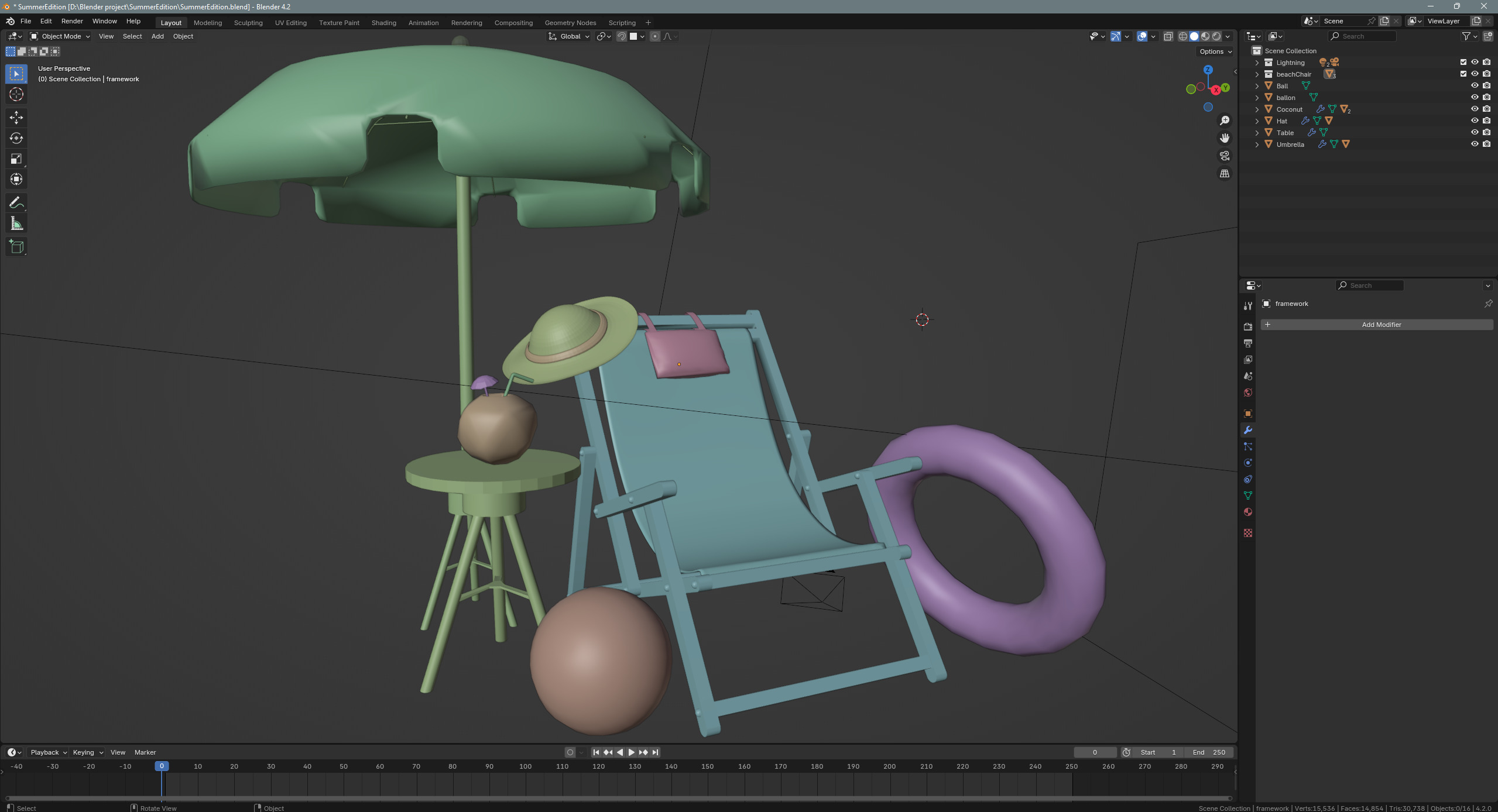 Tropical Summer Scene 3D Asset Kit 3D model_3