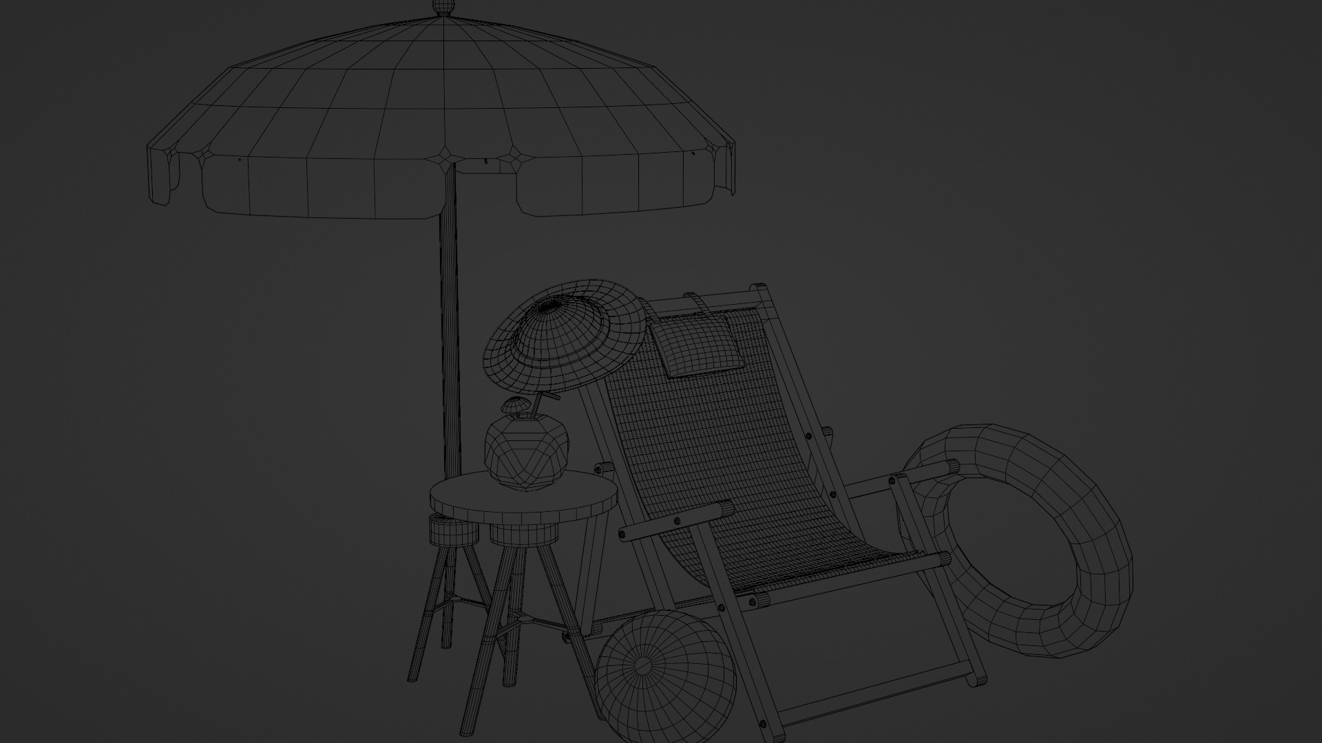 Tropical Summer Scene 3D Asset Kit 3D model_6