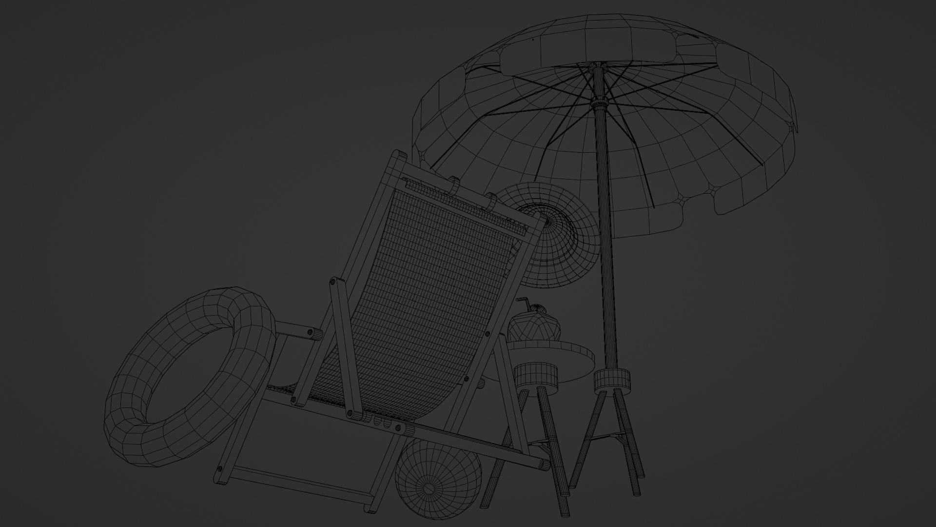 Tropical Summer Scene 3D Asset Kit 3D model_8