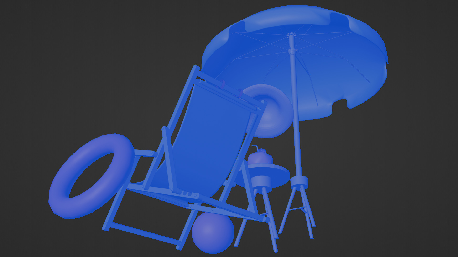 Tropical Summer Scene 3D Asset Kit 3D model_1