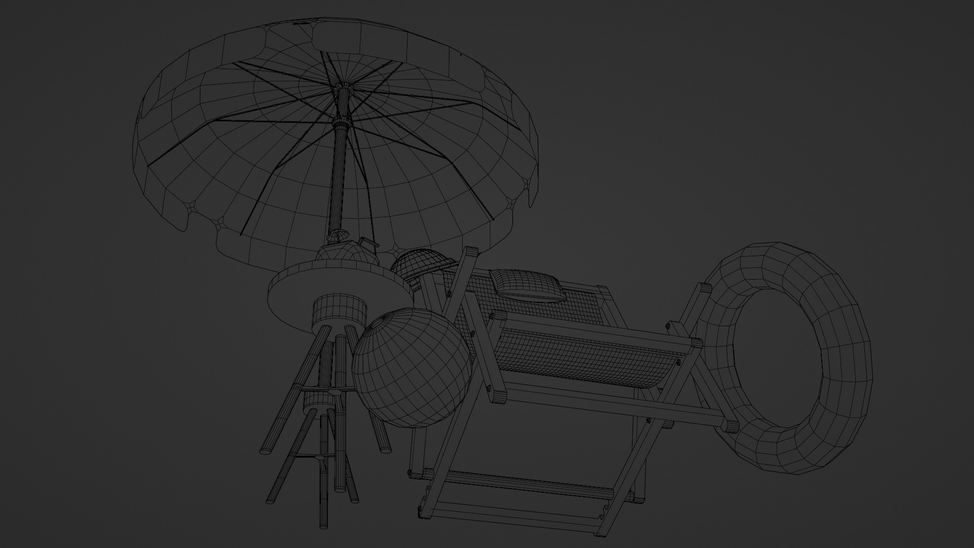 Tropical Summer Scene 3D Asset Kit 3D model_7