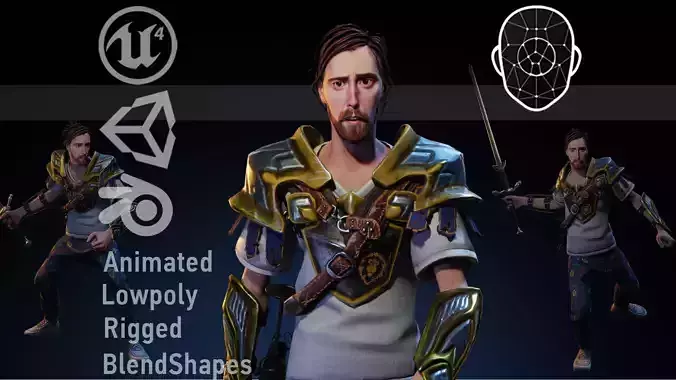 AsmonGOLD game ready and vrchat ready Low-poly 3D model