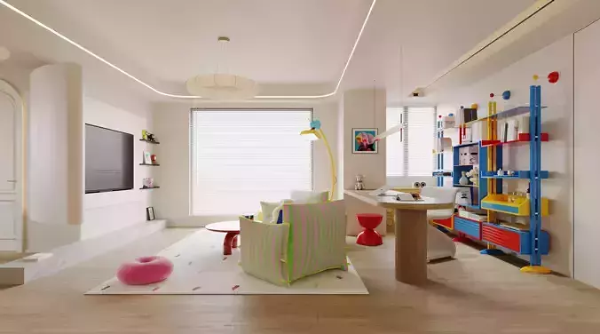 modern living room dining room interior scenes  02