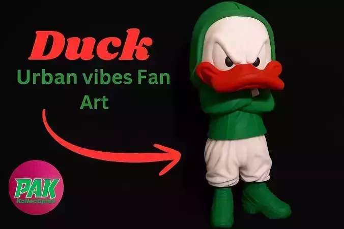 Duck Urban Vibes Fan Art Ready To 3D Print - MULTIPARTS - 3MF 3D print model
