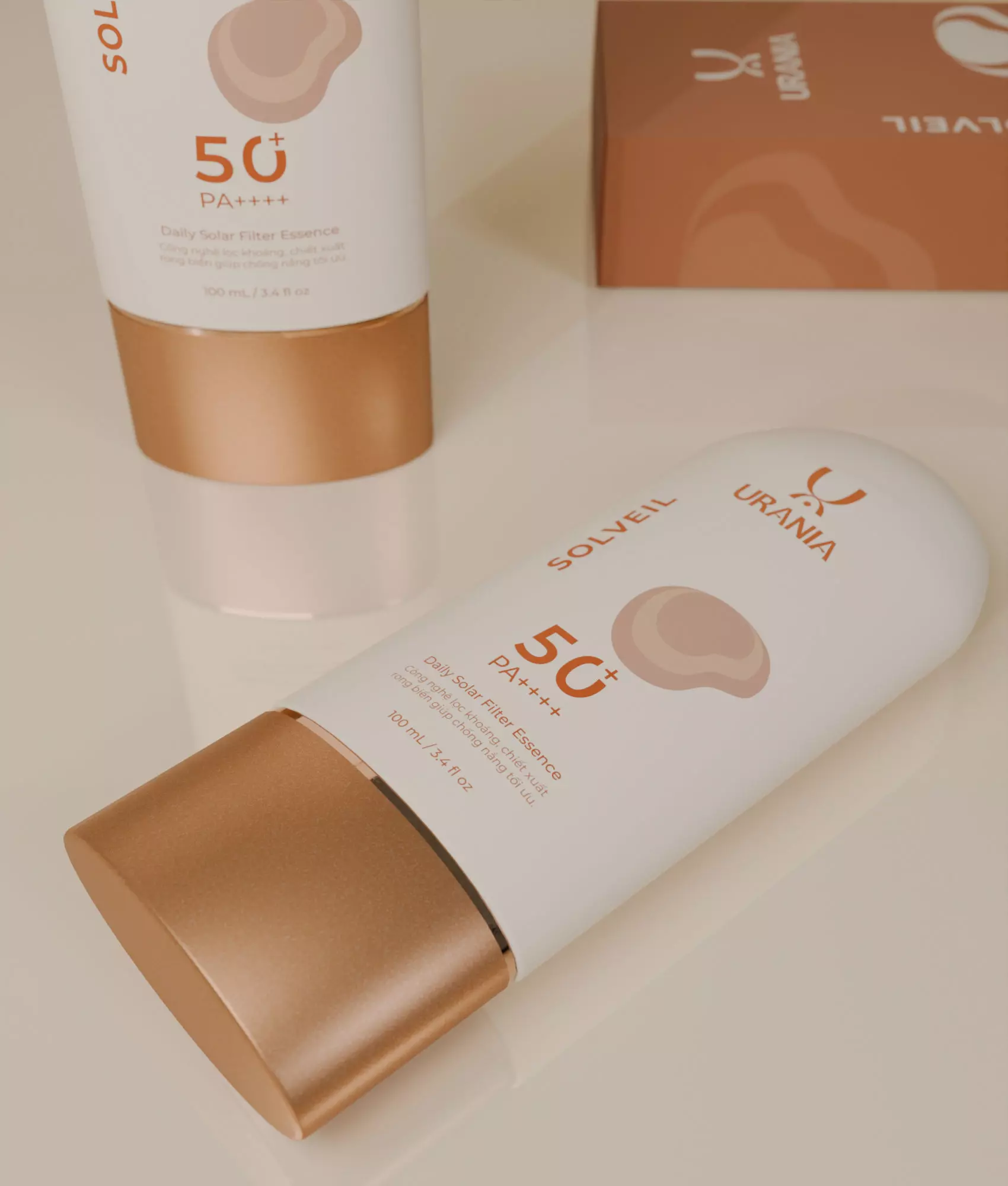 Cosmetic Sunscreen Bottle And Box 3D Model Low-poly 3D model_0