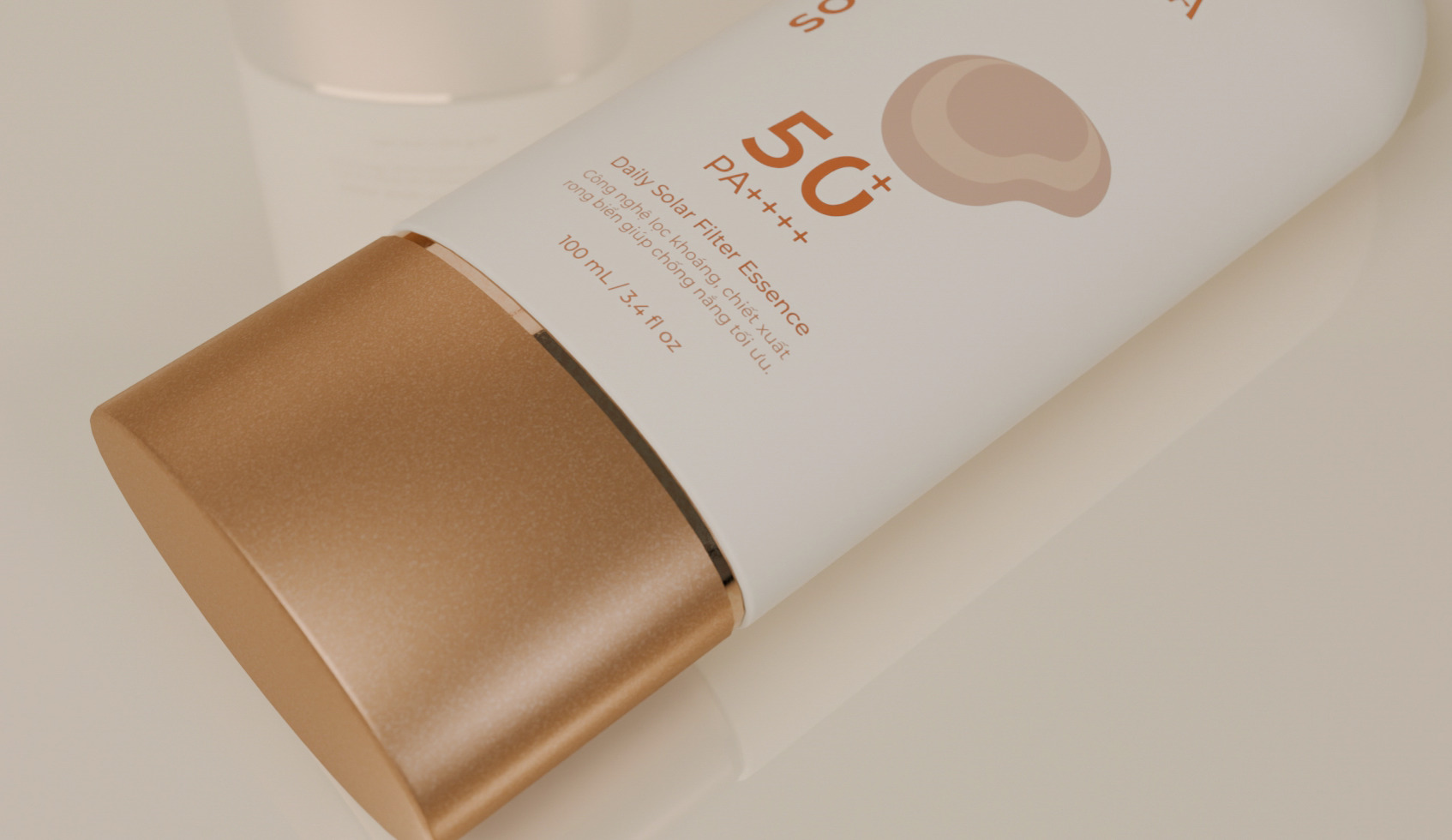 Cosmetic Sunscreen Bottle And Box 3D Model Low-poly 3D model_6