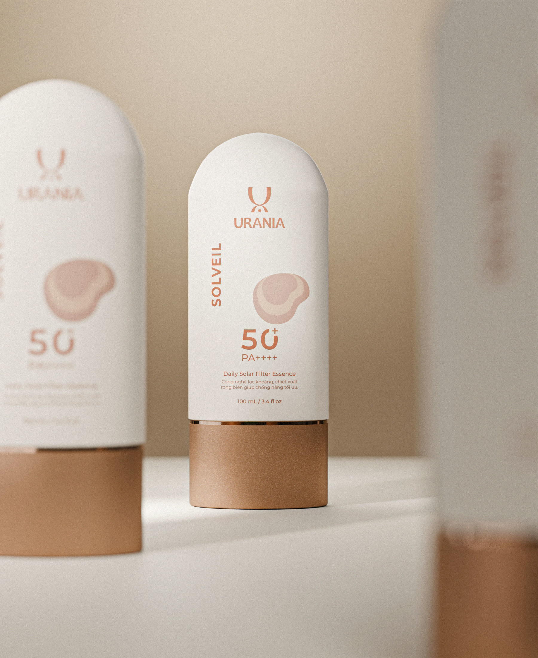 Cosmetic Sunscreen Bottle And Box 3D Model Low-poly 3D model_1