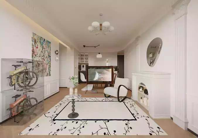 luxury living room dining room interior scenes 04