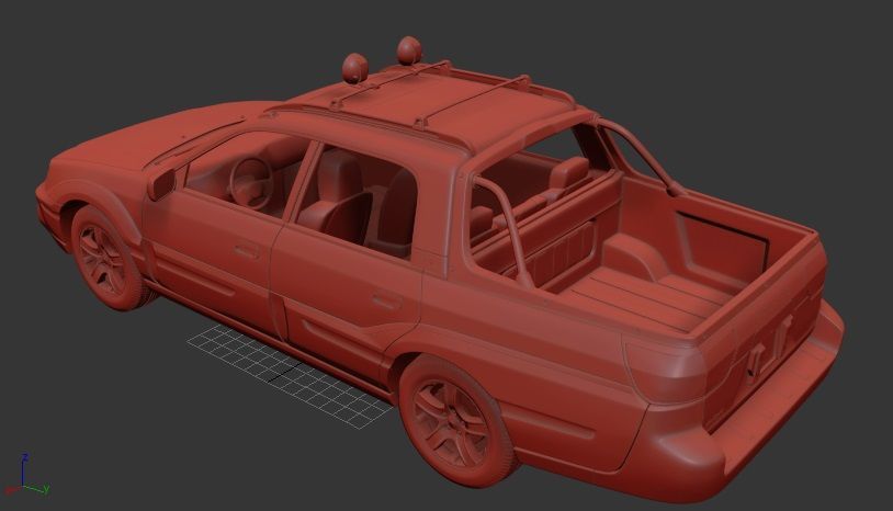Subaru Baja 2002 3D print model_2