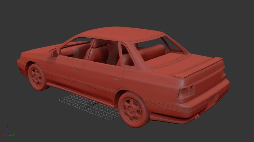 Subaru Legacy Mk1 BC sedan 1989 3D print model_2