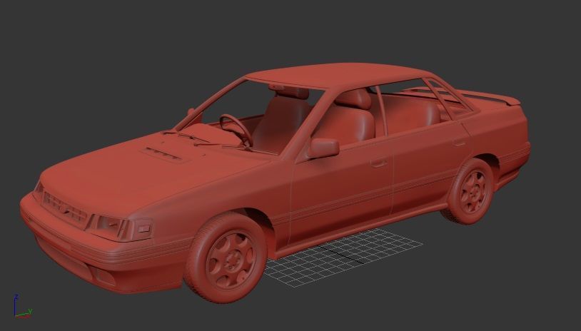Subaru Legacy Mk1 BC sedan 1989 3D print model_1