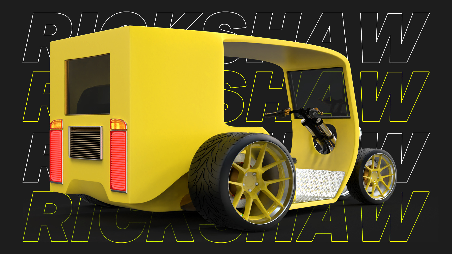 Hot Rod Rickshaw Low-poly 3D model_4