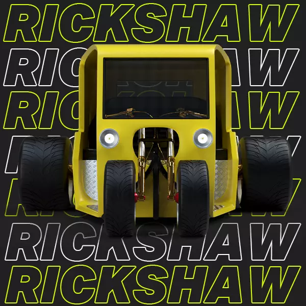 Hot Rod Rickshaw Low-poly 3D model_1