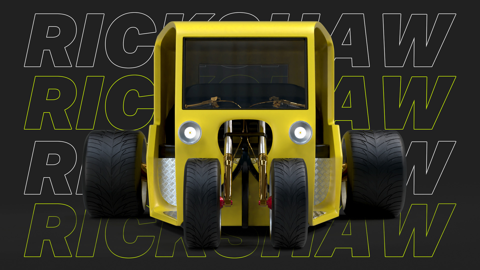 Hot Rod Rickshaw Low-poly 3D model_3