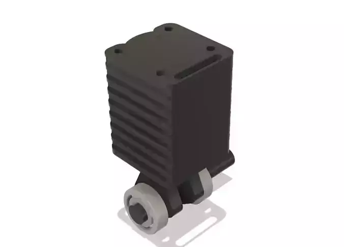 3D Model  Engine Cylinder Block with Piston Assembly