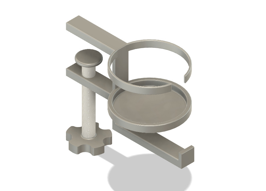 Clamp-On Cup Holder for Desk Universal Design 3D print model_1