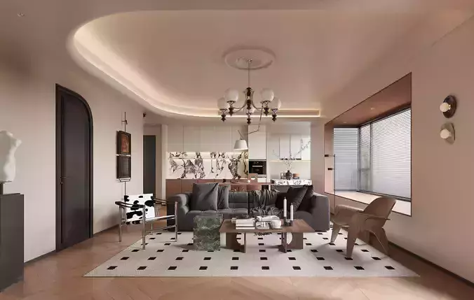 modern living room dining room interior scenes 11