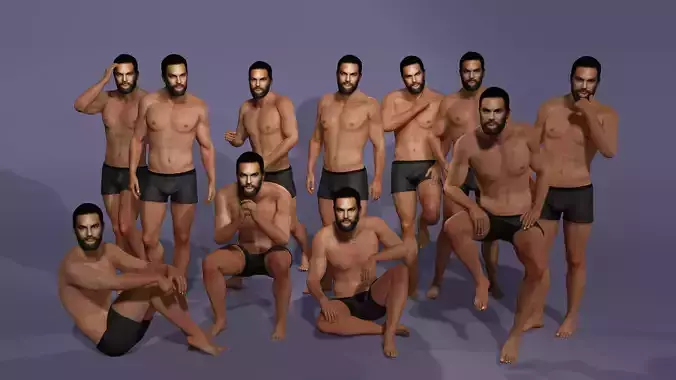 Meta human Jason Momoa look from Game of Thrones Drogo 3D model