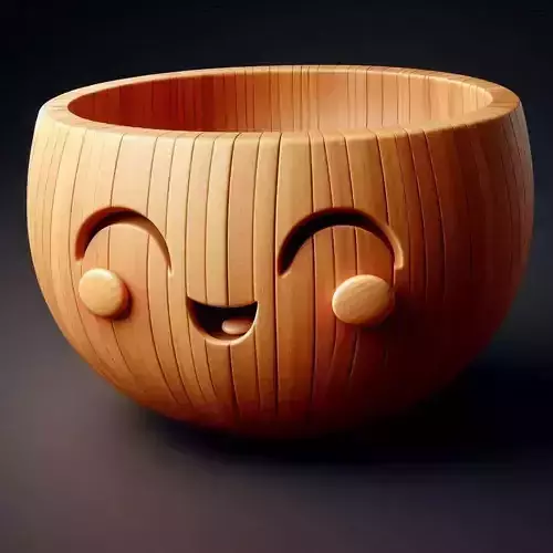 Happy Cartoon Wooden Bowl