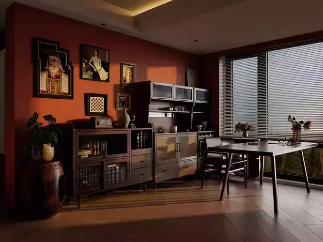 modern living room dining room interior scenes 15