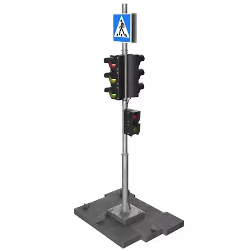  3d Model of traffic light Low-poly 3D model