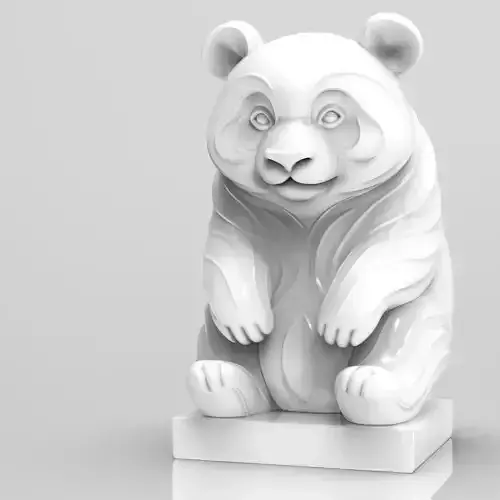 Mystical Panda Statue Minimalist 3D print model