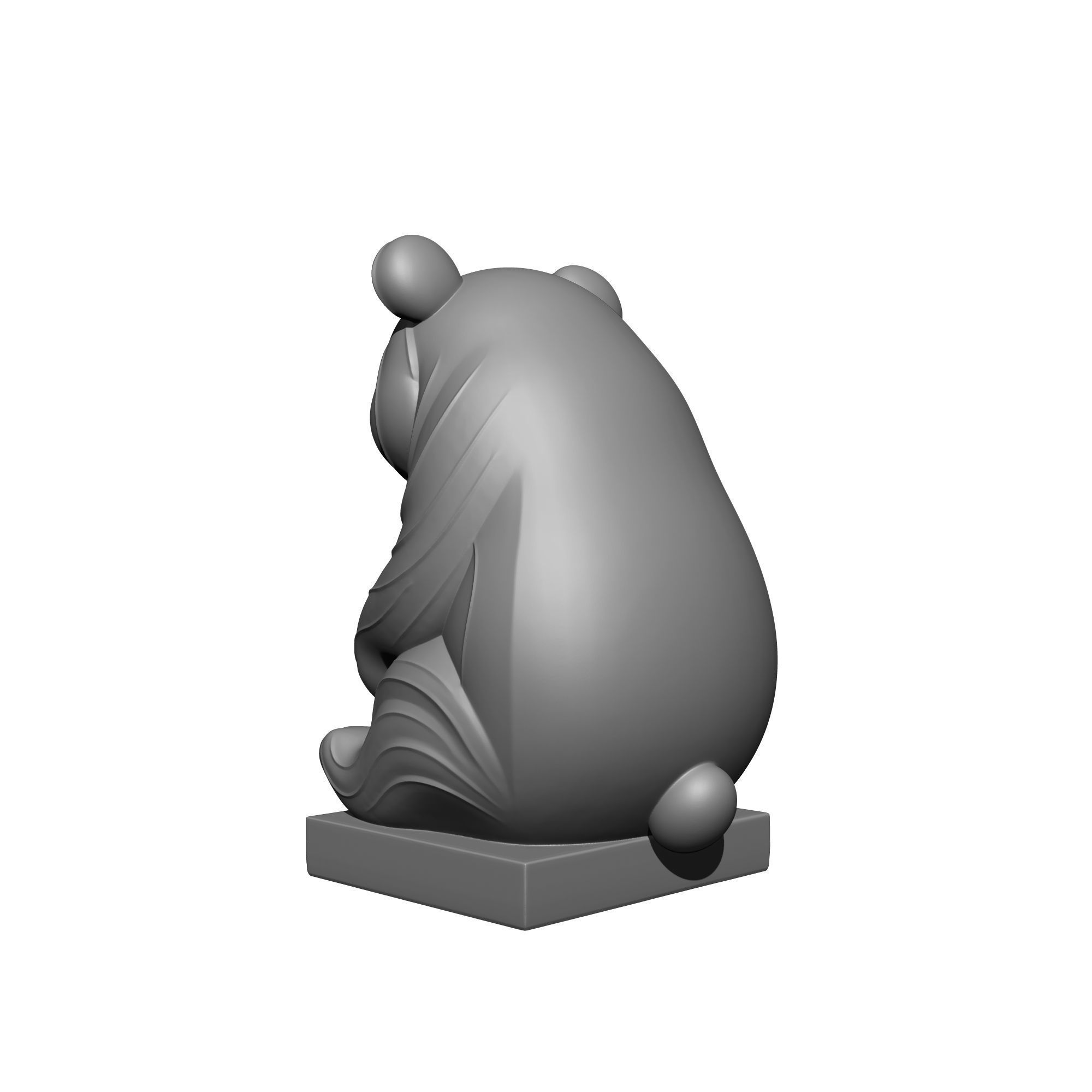 Mystical Panda Statue Minimalist 3D print model_5