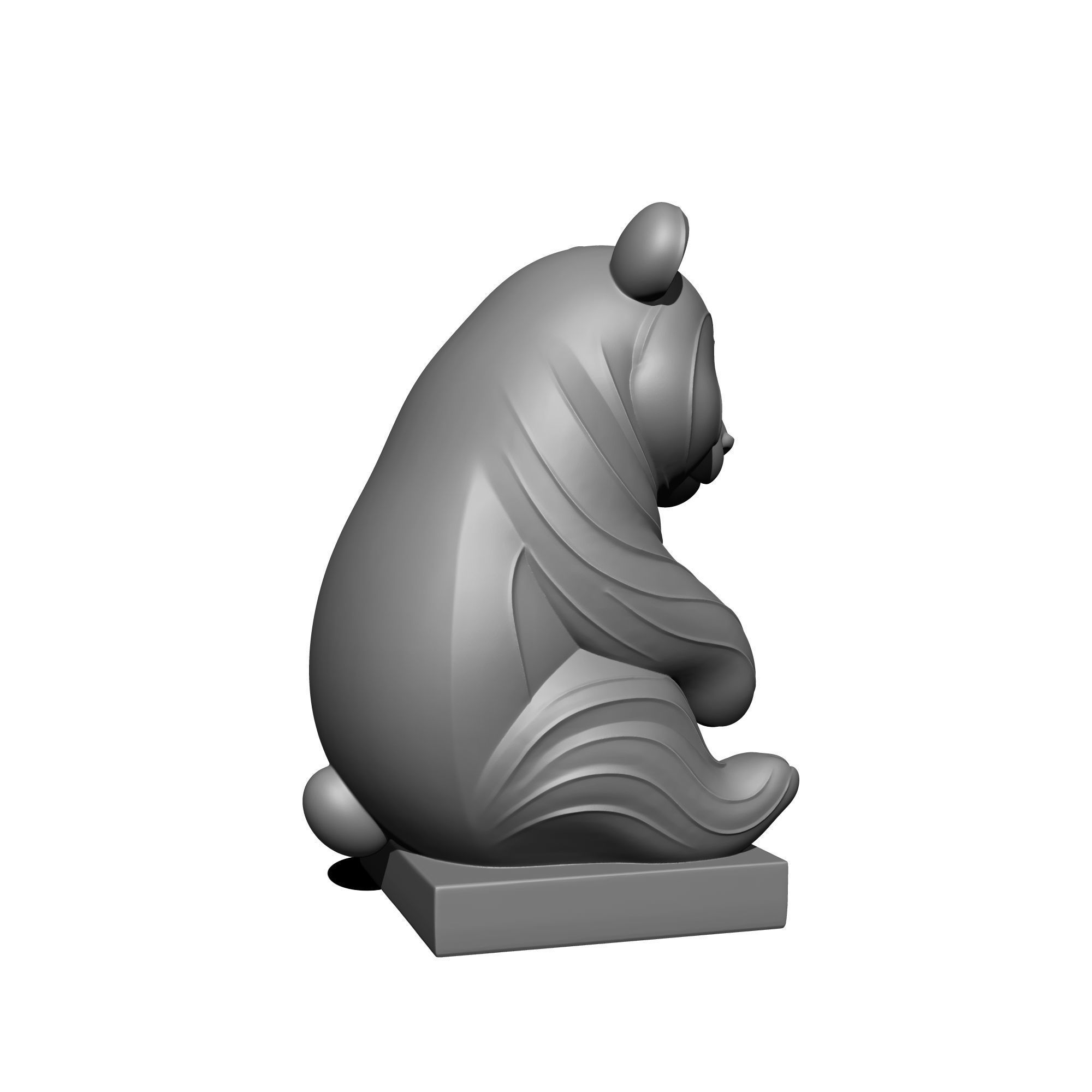 Mystical Panda Statue Minimalist 3D print model_3