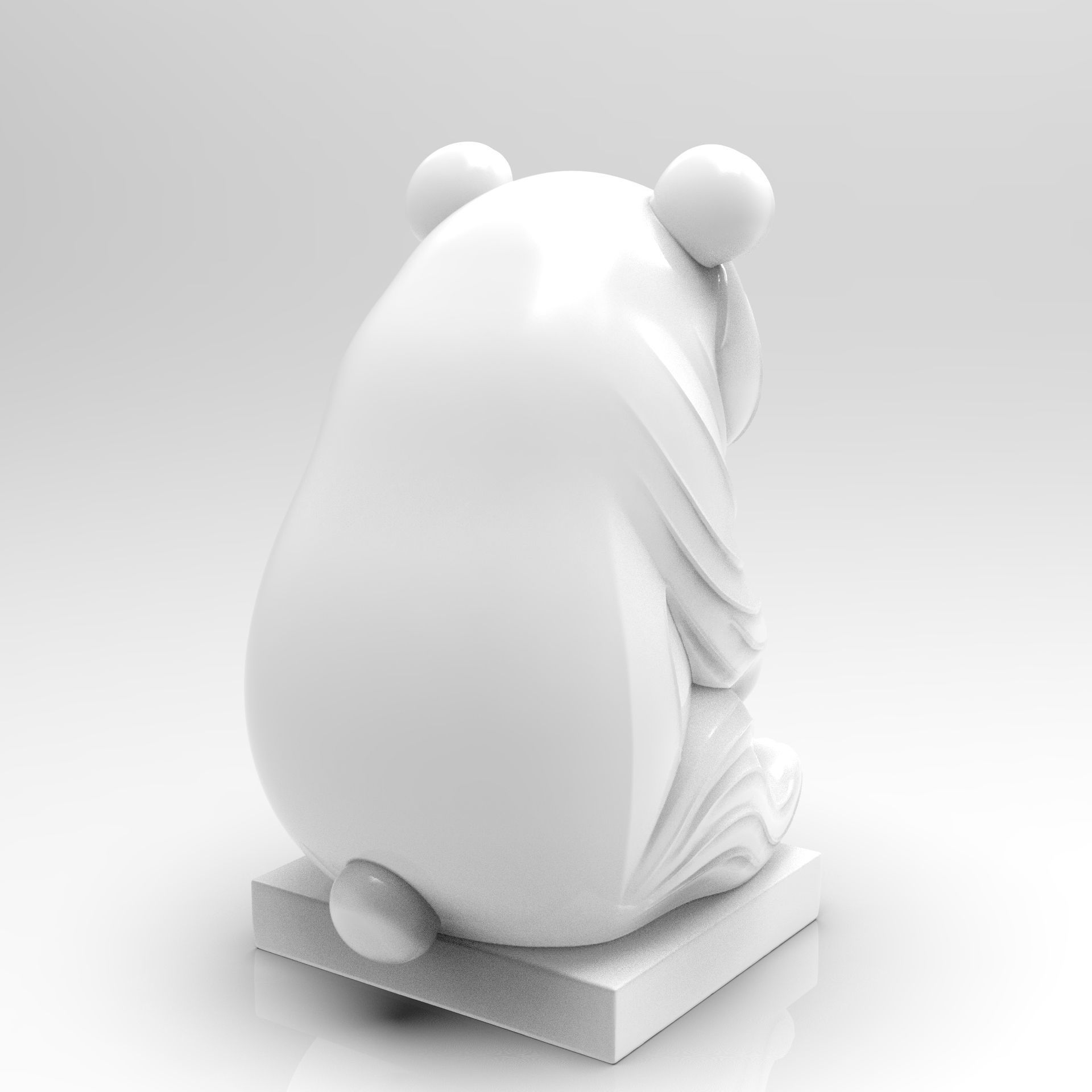 Mystical Panda Statue Minimalist 3D print model_1